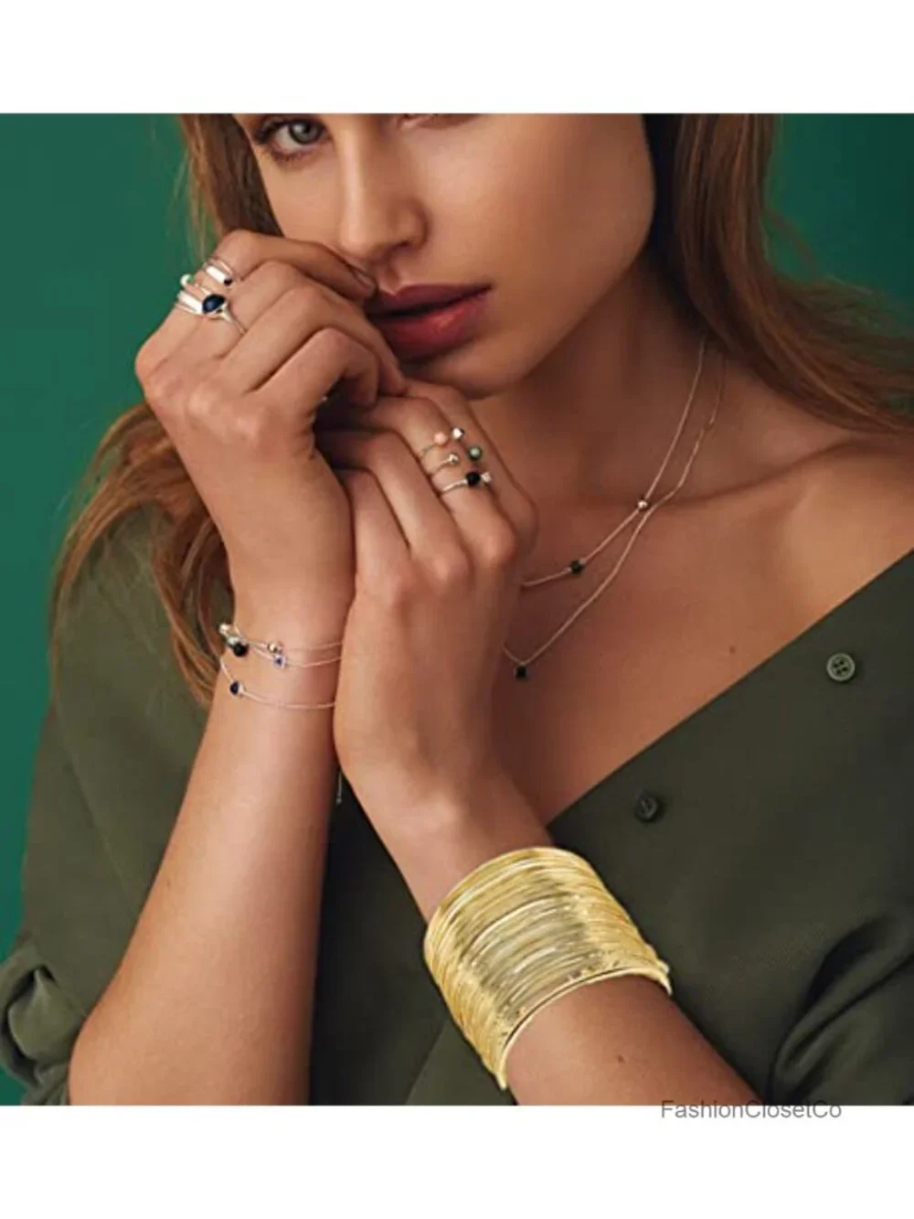 Open Cuff Bangle Bracelet Set - Gold Adjustable Wrap Bracelet for Women